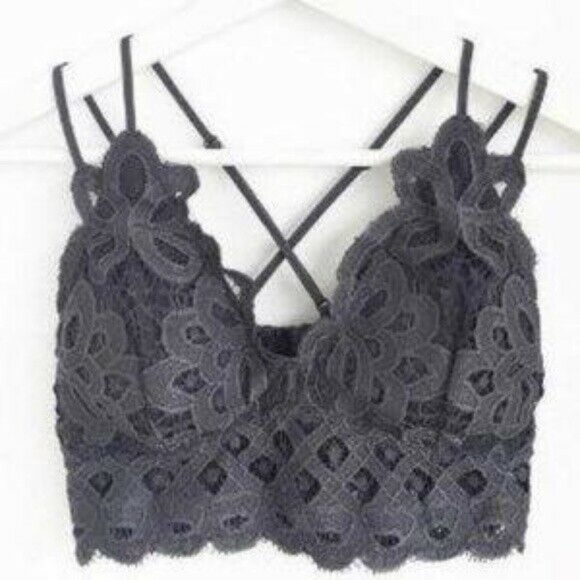 Other - SALE Dark Gray Crochet Lace Scalloped Bralette